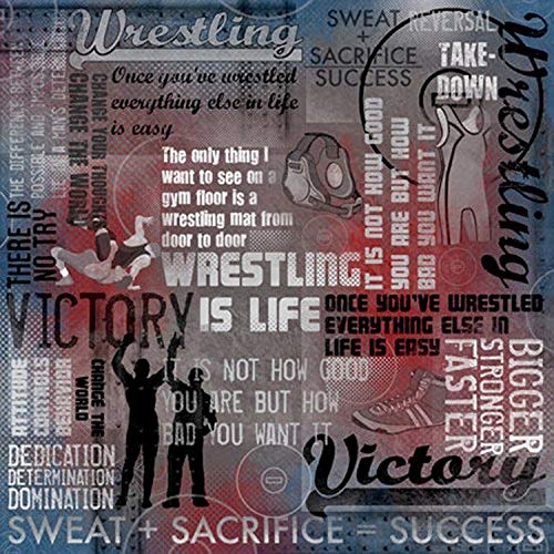 Karen Foster Design (64728) Wrestling Is Life Collage Scrapbooking Paper, 12 x 12