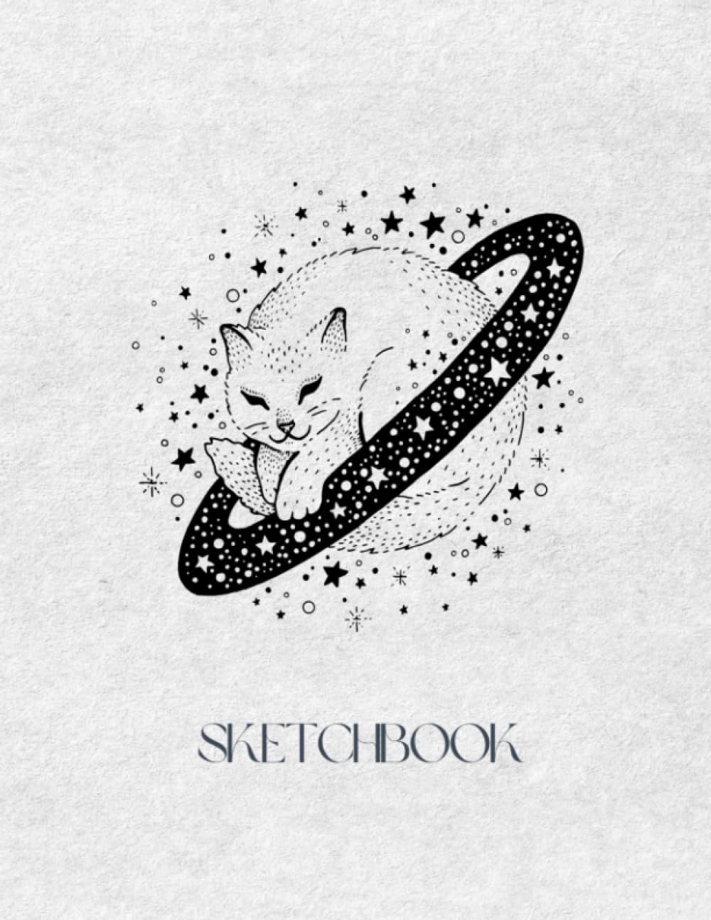 Black and White Moon Sketch Book with Cats Moons Stars Magic Cover Design to Write, Draw, and Journal. Large 8x11 Blank Notebook Pages for Journaling, ... Gift for Artistic Teens, Kids, and Adults.