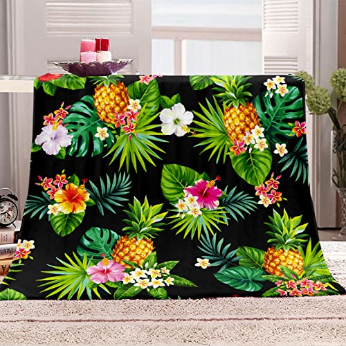 Pineapple-Floral-Blanket-Gifts-for-Women-Kids-Girls-Tropical-Colorful-Flowers-Leaves-Foliage-Throw-Bedroom-Summer-Decor-Soft-Plush-Throw-50x60 61JcIRQpe5L