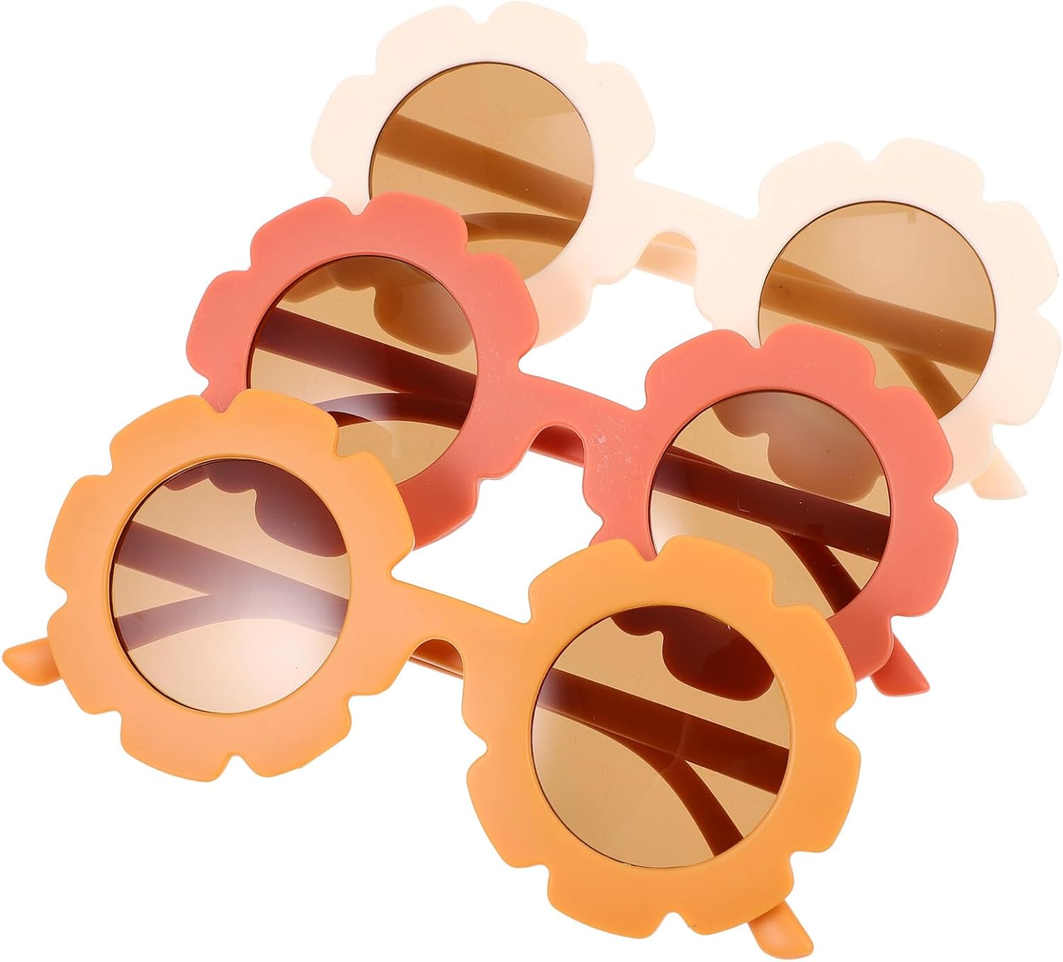 3pcs Sunflower Sunglasses Set for Boys, UV Protection, Lightweight Plastic Frame, Fun Party Eyewear
