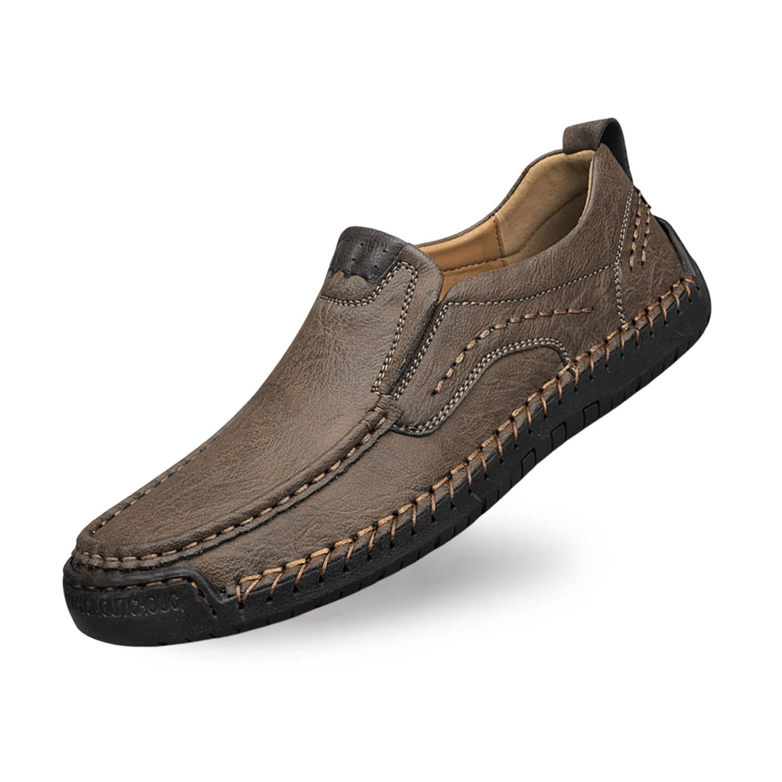 Generisch Traditional Shoes Men's Haferl Shoes for Men Genuine Leather Men's Shoes for Oktoberfest and Celebrations Medieval Costume Shoes Suit Shoes Trainers, khaki, 9 UK