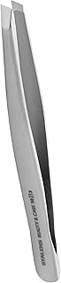 Eyebrow Tweezer (Wide Slant) - Stainless Steel Slanted Tip Tweezer For Men & Women - Precision Eyebrow Tweezers Pluckers For Shaping Eyebrows and Hair Removal Slanted Twizzers Plucker Brow Plucking Tool - STALEKS Beauty&Care TBC-10/3