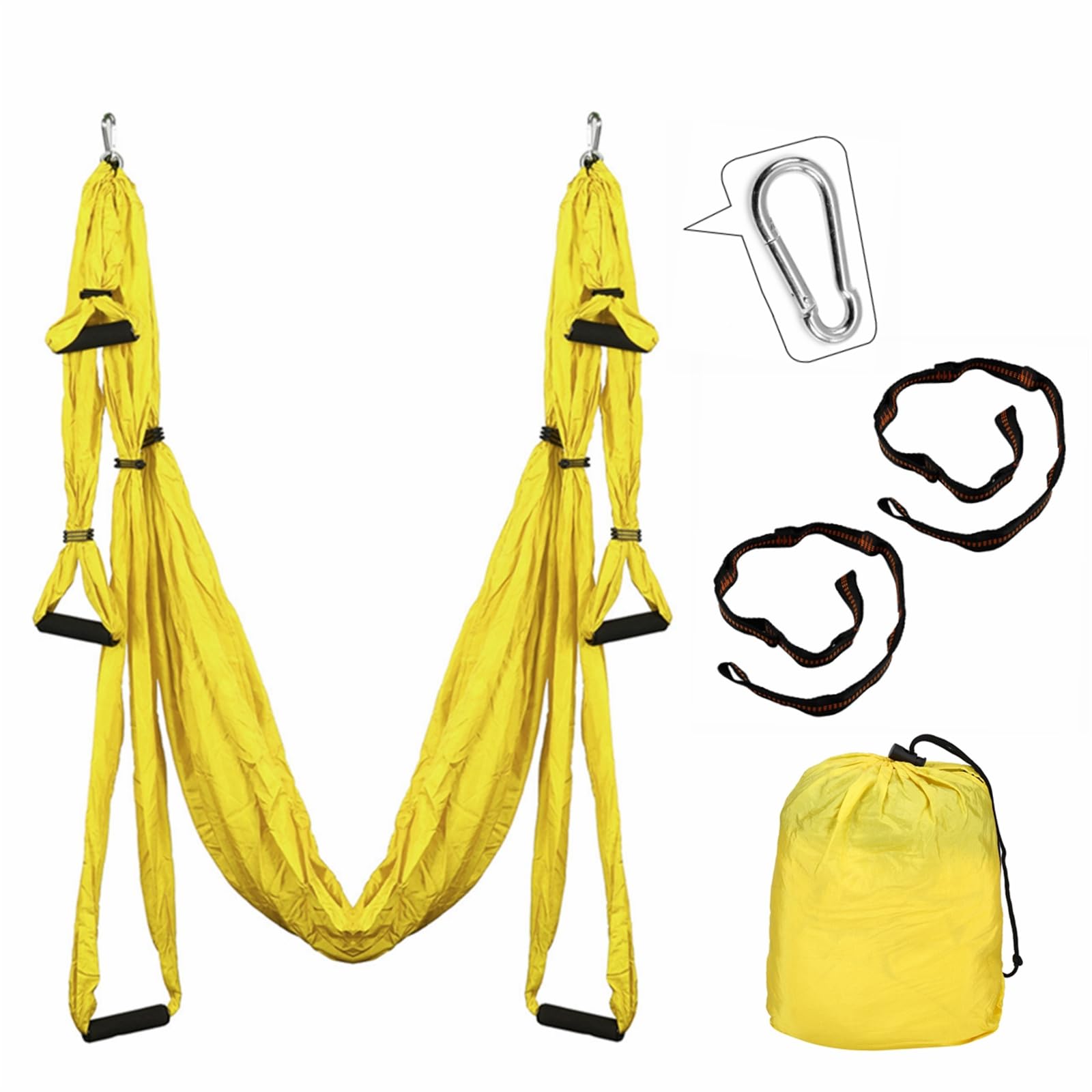 dDanke Aerial Yoga Hammock 98.4 x 59.1in Parachute Fabric Swing for Inversion Fitness Therapy (Yellow)