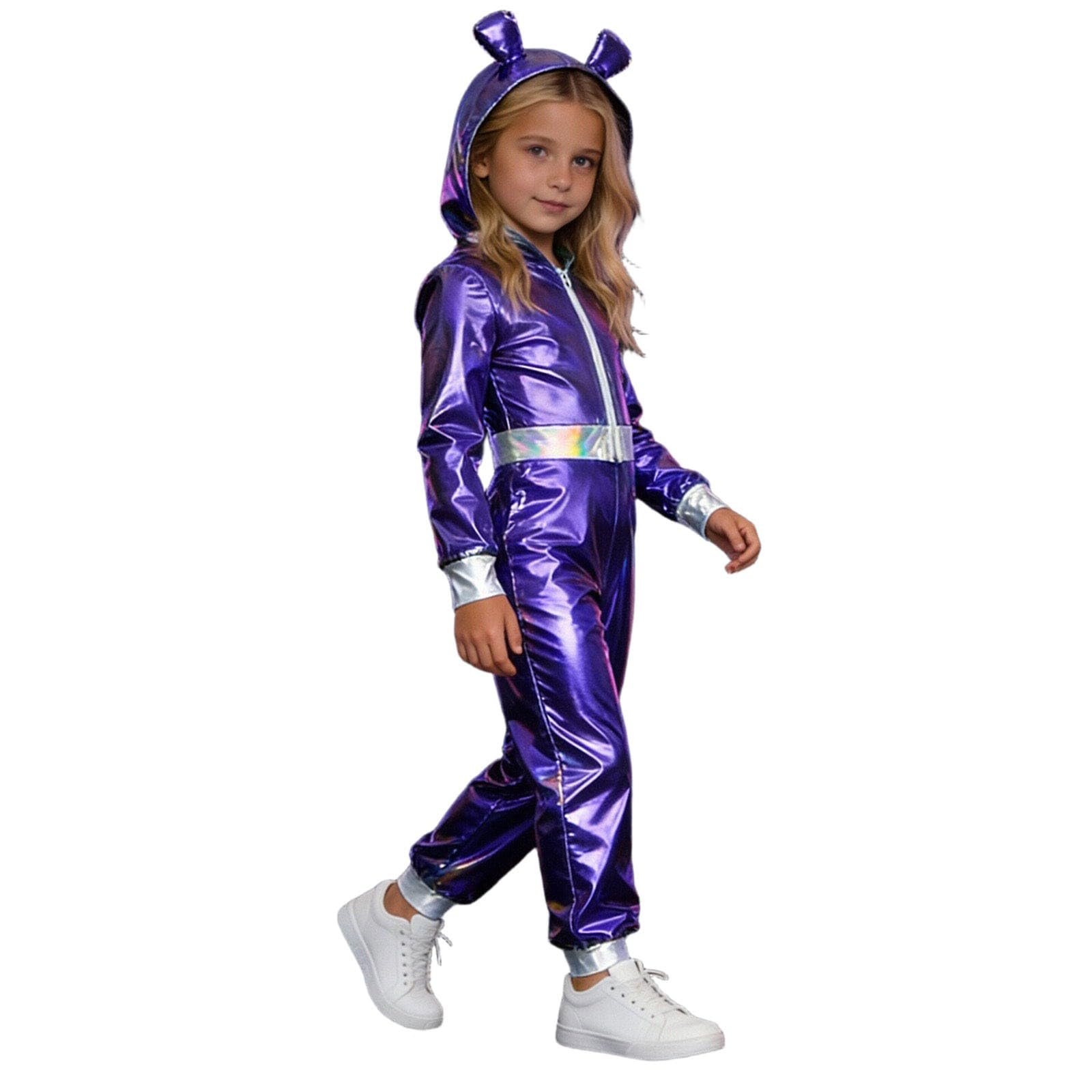 Alien Girl Costume, Hooded Bodysuit, Carnival Halloween Child Fancy Dress Hoodies, Alien Dress Up Costumes