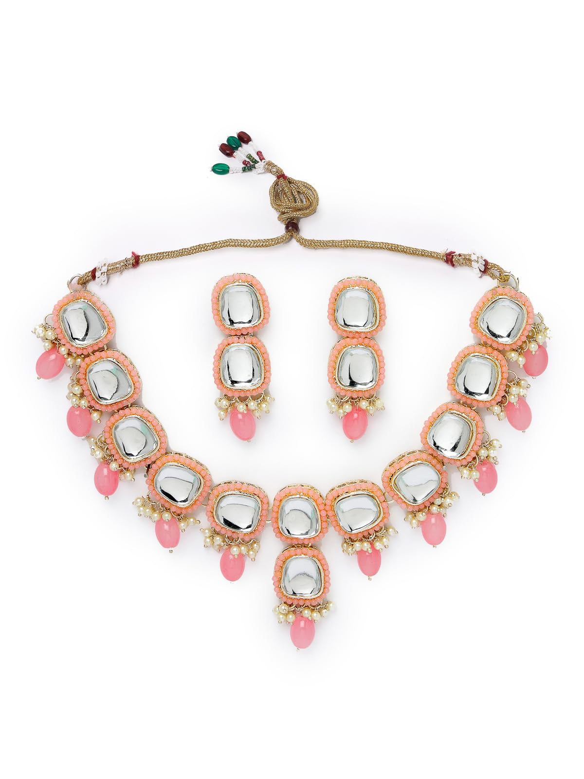 Studio Sukkhi Pretty Pink Kundan Studded With Gold Plated Collar Bone Necklace Set With Dangler Earrings | Jewellery Set For Women And Girls (NS105837) (B0CPLYFFFD) Amazon Price History, Amazon Price Tracker