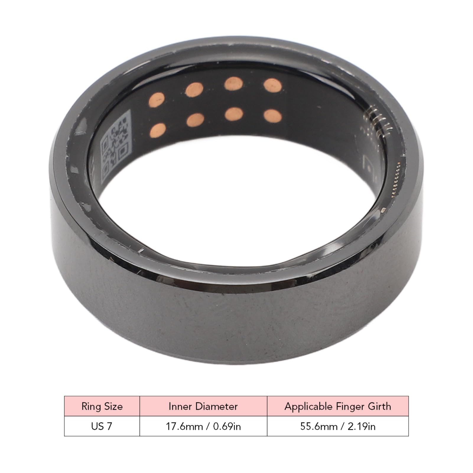Smart Ring Monitoraggio del Sonno, Temperatura, Contapassi, Ricarica Wireless, Monitoraggio della Salute Sportiva, Monitor della Frequenza Cardiaca per l'uso Quotidiano (N. 7)