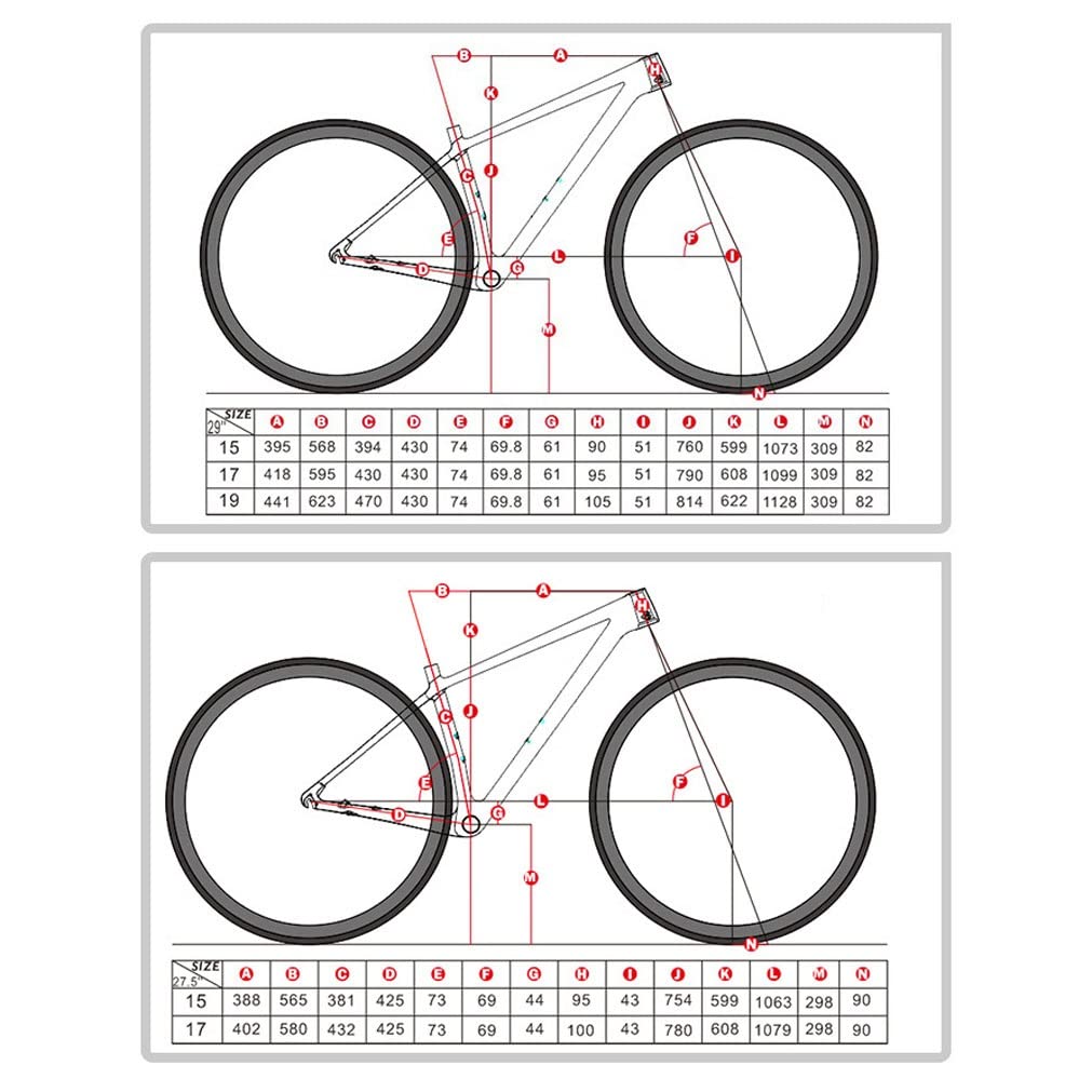 HIMALO Carbon Bike Frame 27.5er 29er Hardtail Mountain Bike Frame 15''/17''/19'' XC AM Disc Brake Frame QR 135mm Internal Routing(Glossy Black,27.5 * 17'')