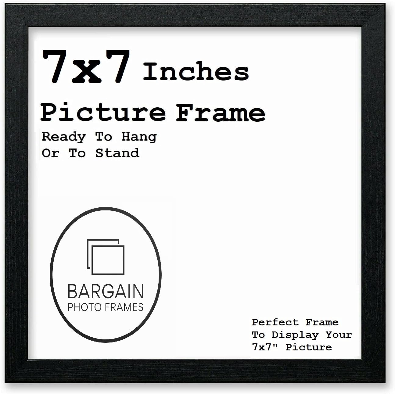 7x7 Inches Black Square Photo & Picture Frame Home Decor Poster Frame (7x7 Inches, Black), 7 x 7 inches