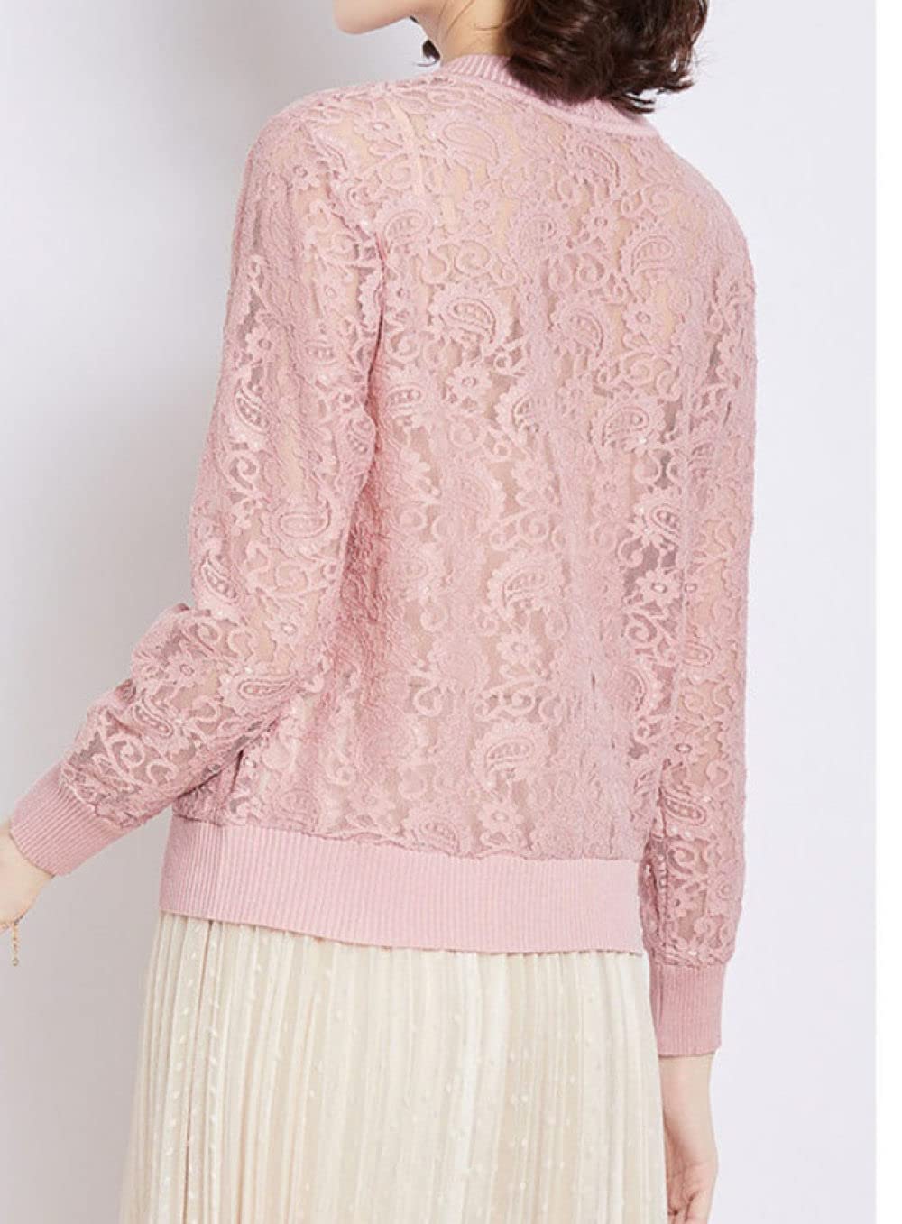 Bolero Damen Festlich,Damen-Spitze, Gehäkelter Bolero, Kurze Oberteile, Elegante, Langärmlige Strickjacke Mit Offener Vorderseite, Schiere Shrugs, Oberteile, Schulterjacke, Umhang, Abendparty, Vertu