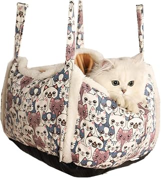 Cat Hammock Hammock, Cat Chair, Cat Hammock, Cat Chair, Cat Toy, For Cat Sofa, Cage, Large, Load Capacity 6.6 lbs 3/7.5 kg, Adjustable Size, Pet Playground, Breathable, Durable Metal Fittings, For Winter and Summer L