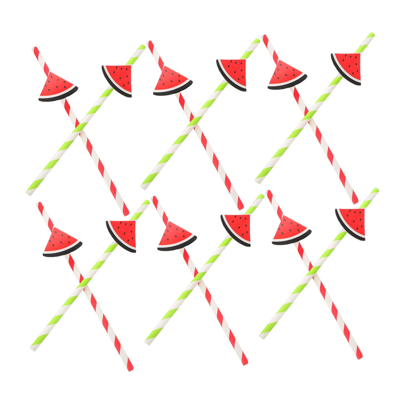 SHERCHPRY 4 Set Paglia Di Anguria Jumbo Palma Chiaro Lungo Tropicale Potabile Compleanno Riutilizzabile Decorato Tortuoso Pipetta Cannuccia Per Borraccia Cannucce Di Anguria Carta 40 Pezzi*4