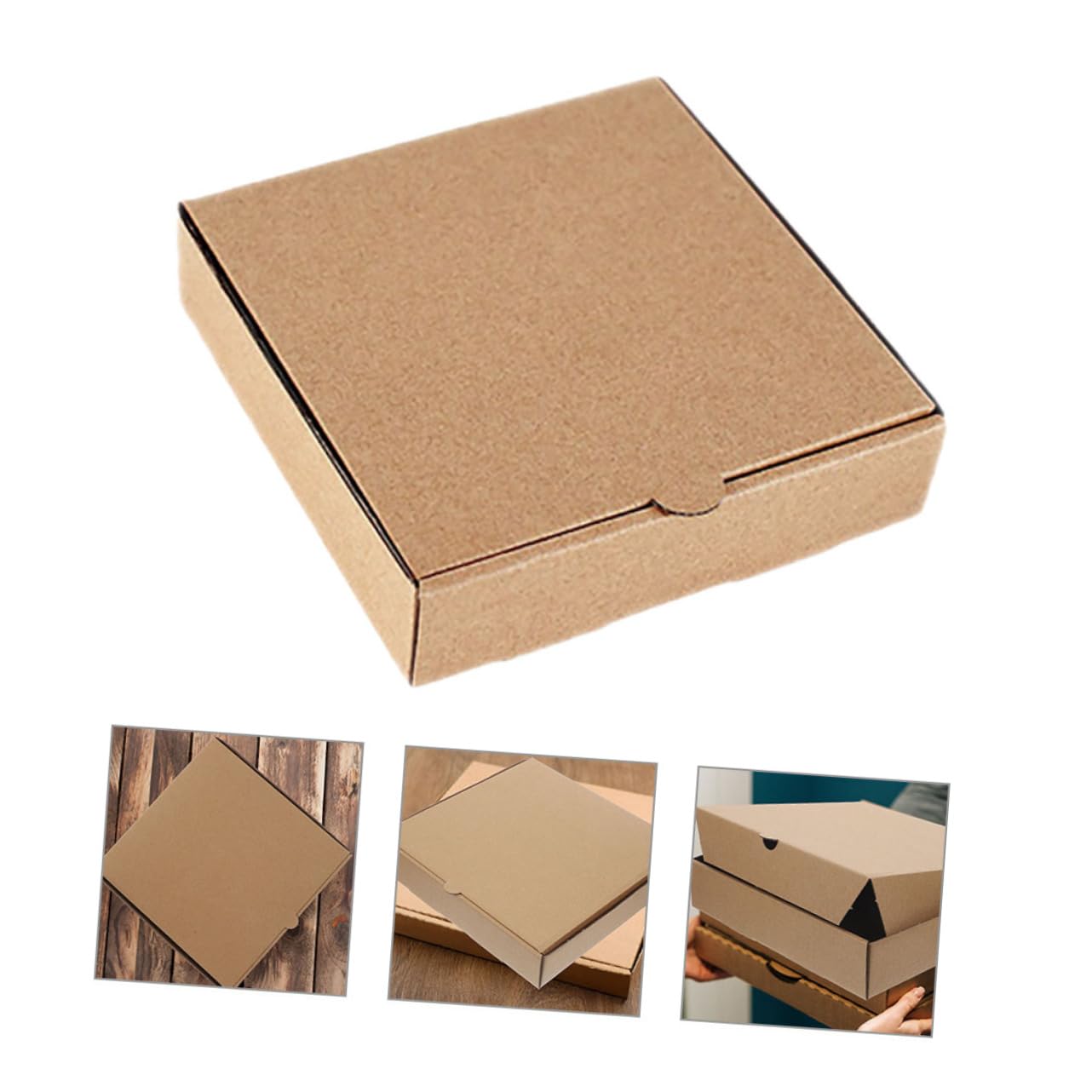 Boîtes à Pizza Carrées Emballage Compact en Papier Design Élégant Lot de 10 Lors de Fêtes pour Biscuits et Mini Tartes
