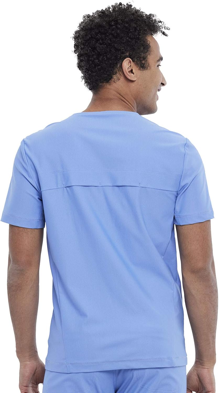 Cherokee Men's V-Neck Scrub Top, Modern Fit One Chest Pocket with 360° Stretch Knit CK885 - Image 3