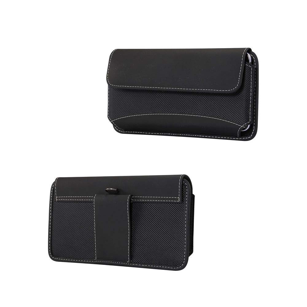 Étui Housse Ceinture Horizontal Nouveau Cuir & Nylon pour Xiaomi Redmi Note 11 4G (2021) - Noir