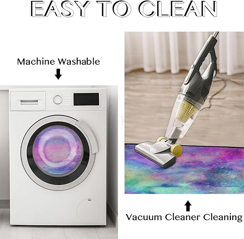 Miniatura 5 de Bright Night Sky Galaxy - Tapete de cocina acolchado antifatiga, juego de 2 piezas, duradero, resistente a las manchas, parte inferior