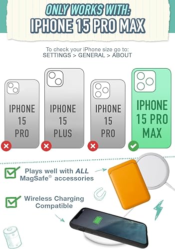 Miniatura 5 de Smartish Funda magnética protectora para iPhone 15 Pro Max, Gripzilla compatible con MagSafe funda resistente de agarre delgado con protección