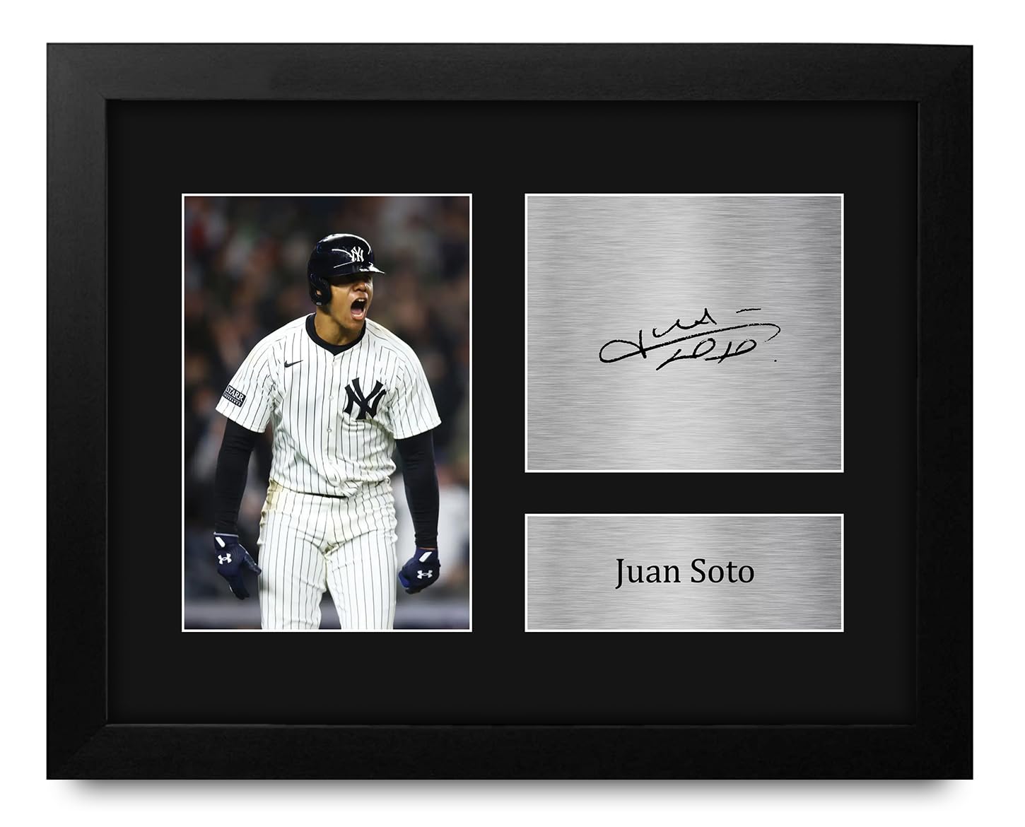 HWC Trading Juan Soto Framed Gifts Printed Signed Autograph Picture for Baseball Memorabilia Fans - US Letter Size