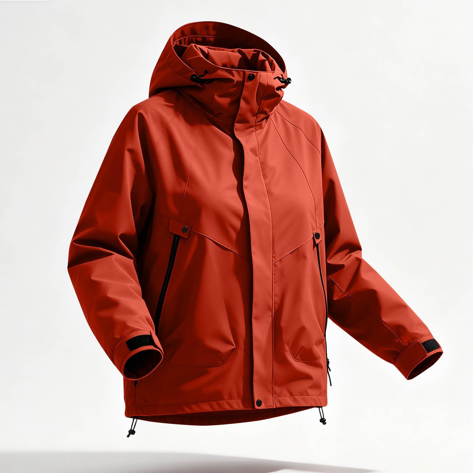 Regenjacke Damen Wasserdicht Atmungsaktiv Regenmantel Übergangsjacke Outdoor Friesennerz Fahrradjacke Regencape Regenjacken für Frauen Softshelljacke Zipper Windbreaker mit Kapuze Funktionsjacke