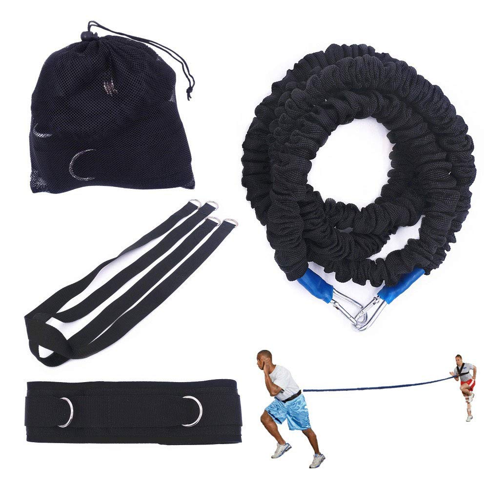 Fascia Elastica di Resistenza Fitness con Strumento di Allenamento della velocità della Cintura Regolabile per Allenamento di Resistenza per Migliorare Forza, Potenza e agilità 2M/1M,2m