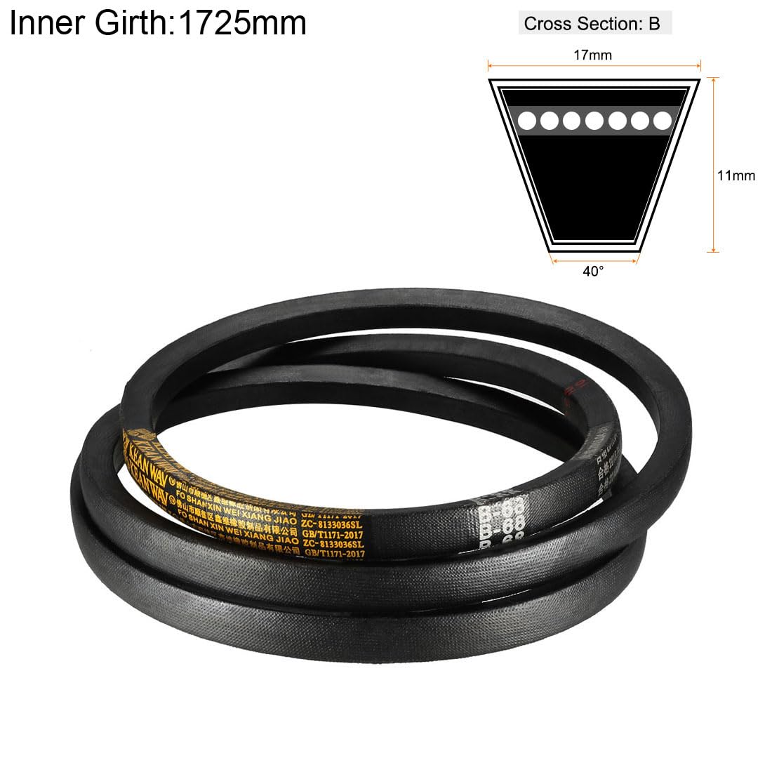uxcell B-68 V-Belts - Industrial Drive Belts -2 uxcell B-68 V-Belts - Industrial Drive Belts -2