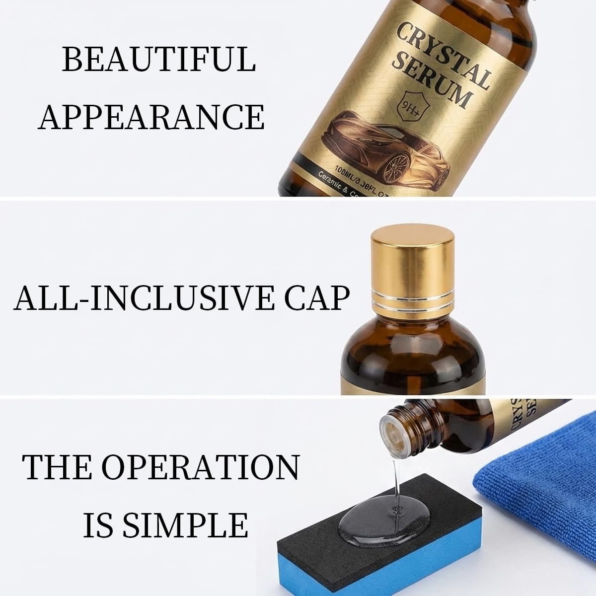 PTZ Crystal Serum – Advanced Graphene Ceramic Coating for Cars, 9H Graphene Coating for Auto Car Detailing, Coat Restore for Paint, Glass & Wheel(100ML) — view 4