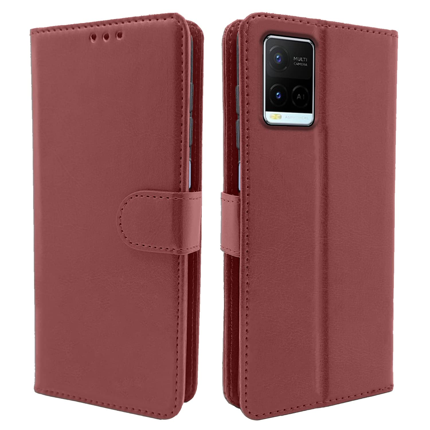 Pikkme Vivo Y21 2021 Flip Cover Leather Finish Wallet Back Case for Vivo Y21 2021 (Brown) (B09HGC4PGZ) Amazon Price History, Amazon Price Tracker