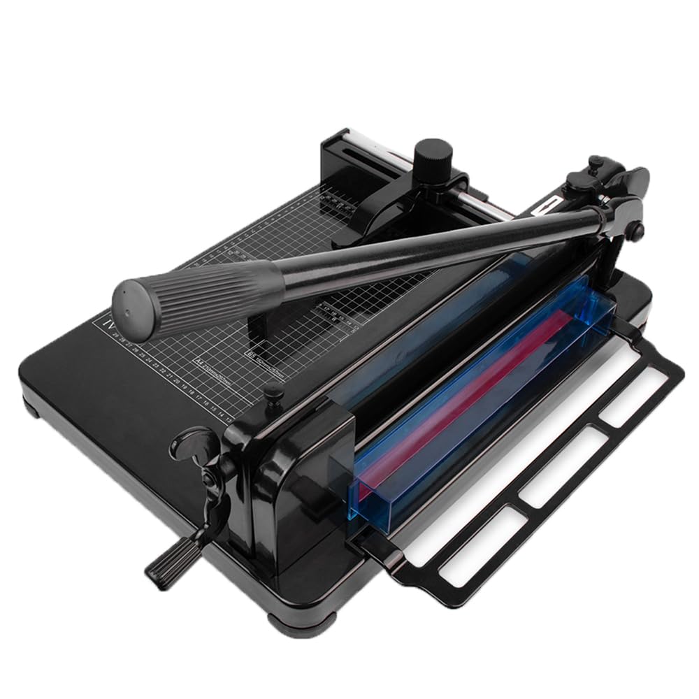Taglierina per carta resistente, taglierina manuale A4 con funzione di sicurezza automatica e righello regolabile, taglierina per cartoncino per ufficio, casa, scuola