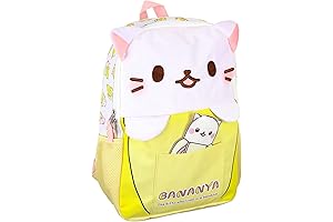 Crunchyroll Bananya Plush 3-D Cat Anime Cartoon 16" Backpack