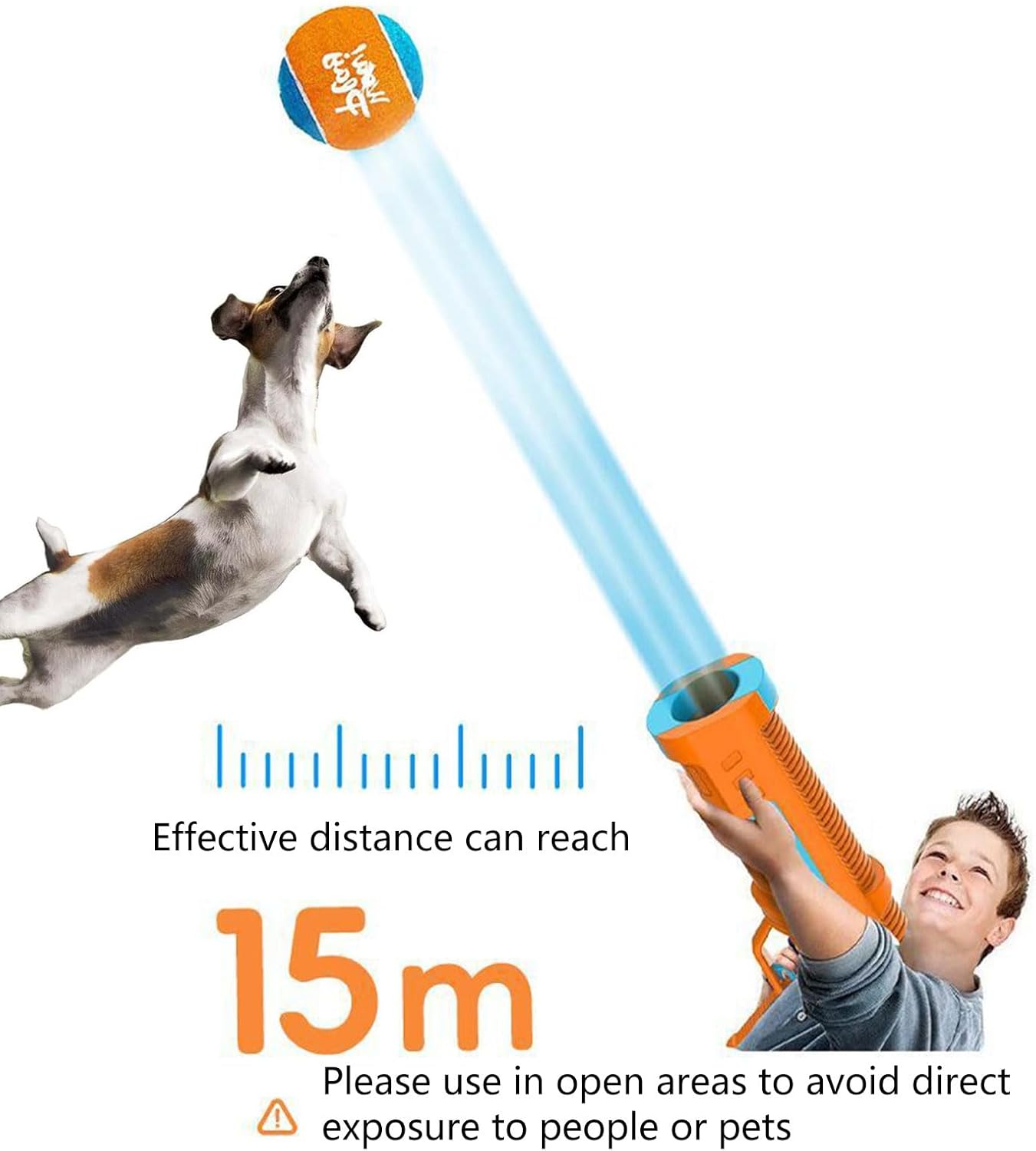 Dog Playtimes Ball Thrower with Extended Throw Capability Puppies Toy Ergonomic Handle and Touchless Operations Pet Exercise Companion Tool