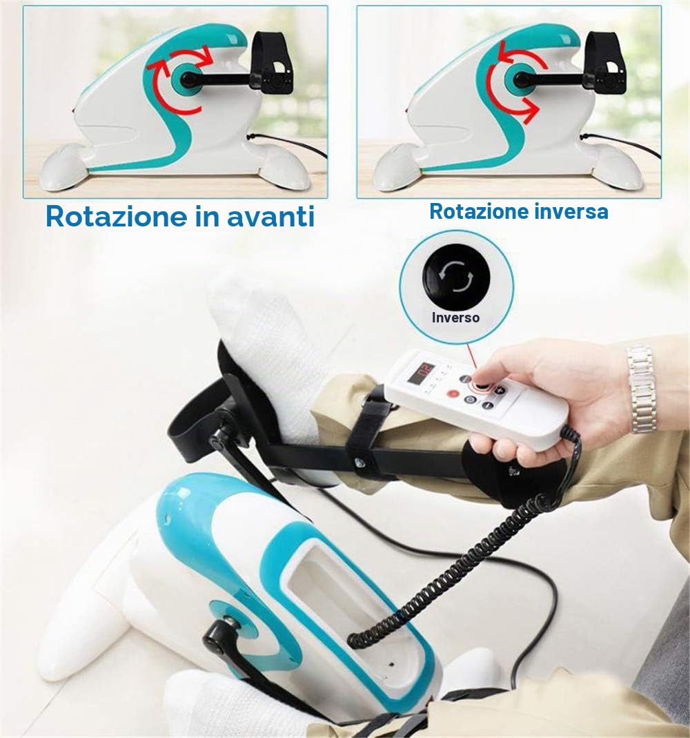 Cyclette Motorizzata/Bicicletta per Disabili E Disabili - Protezione per Gambe di Supporto per Pedaliera Elettrica - Trainer per Bici da Riabilitazione per Fisioterapia Elettronica