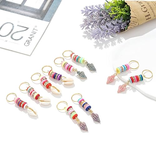 Miniatura 2 de Formery Dijes para el cabello, trenzas de concha dorada, joyería de concha de mar, rastas africanas, accesorios para mujeres negras (10 unidades)