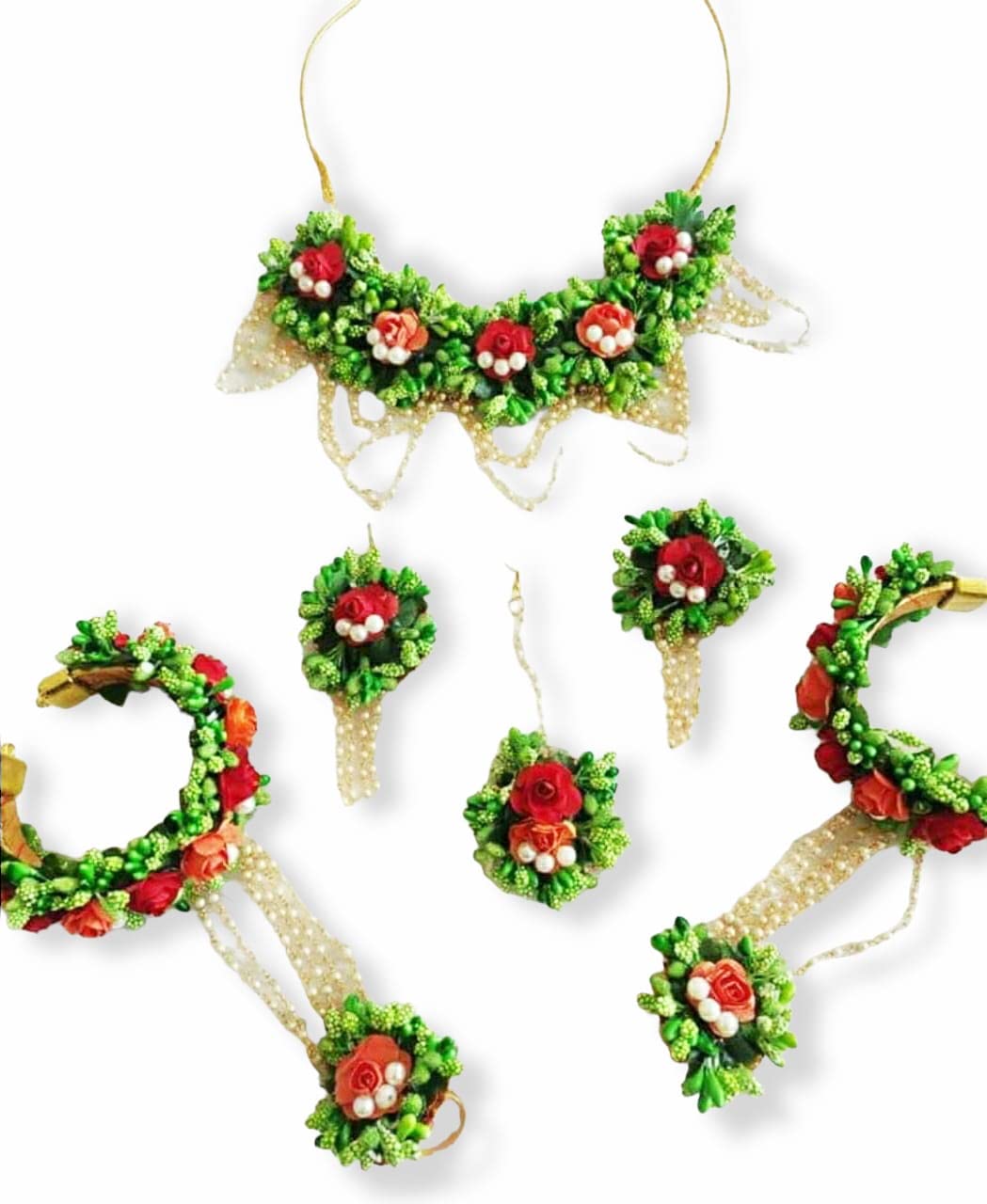 Sanvatsar Home Green Flower Fabric Handmade Jewellery for Haldi, Baby Shower, Mehndi, Godbharai Set For Women/Girls. Floral Jewellery Set, Jewellery Gift (B0BJZGVG45) Amazon Price History, Amazon Price Tracker