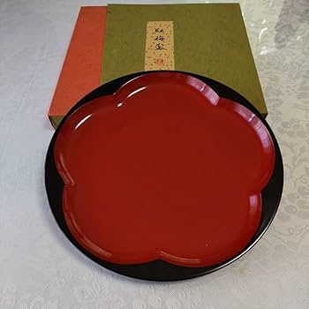 象彦 銀・蒔絵 盆 Amazon.co.jp: お盆 京漆器 象彦 紅梅盆 京都伝統工芸 木製漆