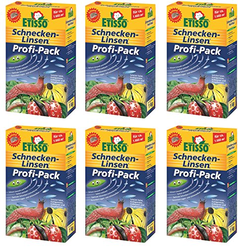 Preisvergleich Produktbild 6 x 1 kg ETISSO Schnecken-Linsen Profi-Pack Schneckenmittel