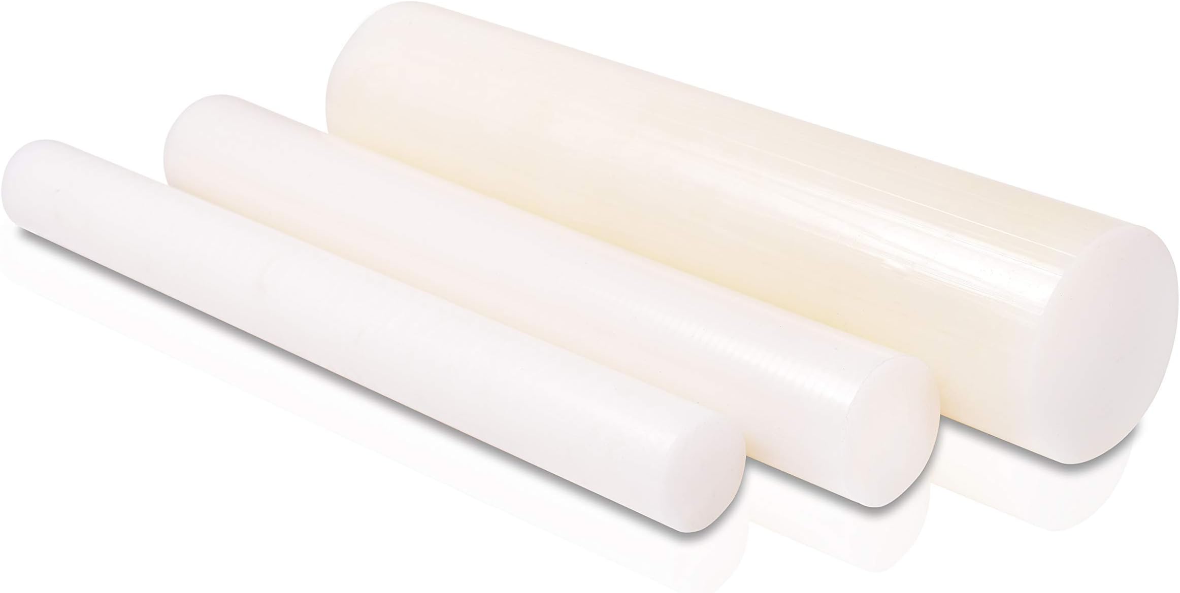 Nylon 6/6 Plastic Round Rod 1" Diameter, 12" Length - White Color