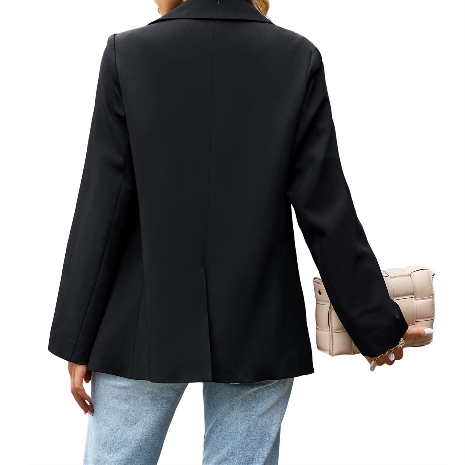 Damen Blazer Einfarbig Business Jacke Büro Office Sportlich Schlanke Passform Knöpfen Vintage Jacke Blazer Damenjacke für Arbeit Büro Sakko