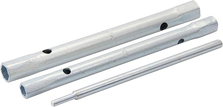 Dapetz   2 Pieve Monoblock Tap Back Nut Spanner Set 9/11 and 12/13 mm with 130mm Tommy Bar Metric Tap Spanner Set Tubular Box Spanner Wrench