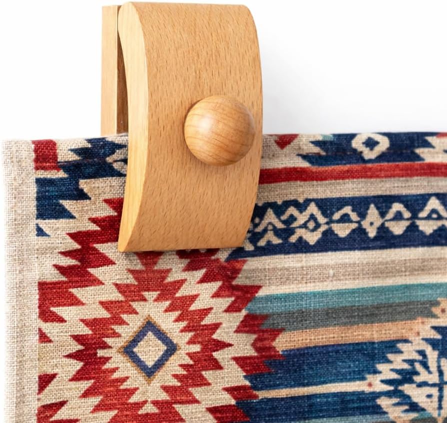 Blanket Hanger for Wall Decor, 4 Pack Solid Beech Wood Blanket Holders with Screws, Wooden Quilt & Tapestry Hangers for Blankets and Throws (Natural Beech)