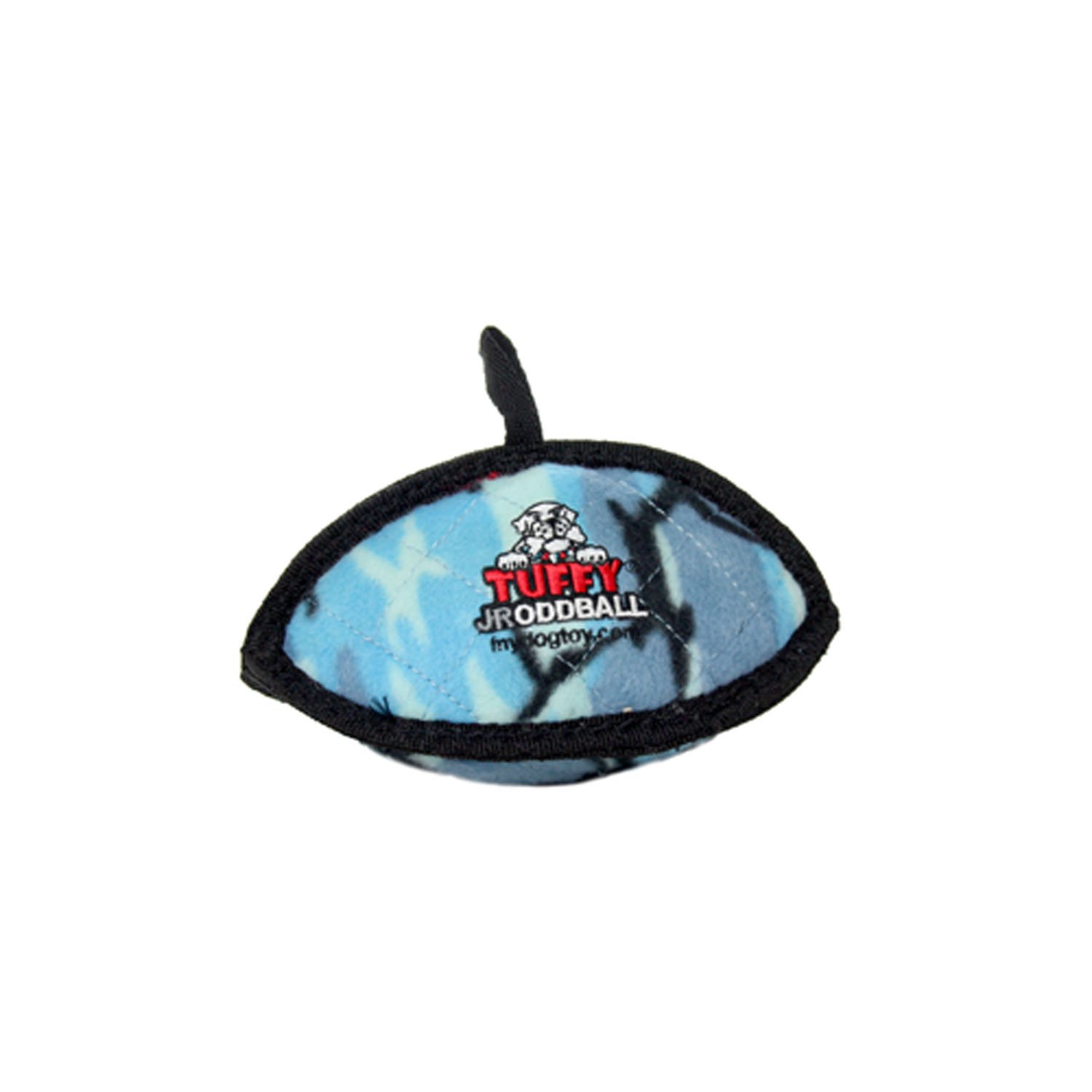 TUFFYWorld's Tuffest Soft Dog Toy-Ultimate Odd Ball-Multiple Layers. Made Durable, Strong & Tough. Interactive Play (Tug, Toss & Fetch). Machine Washable & Floats. (Junior, Camo Blue)