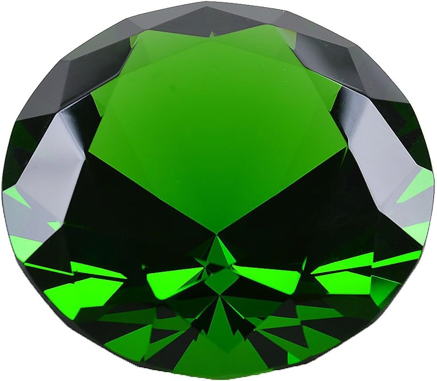 LONGWIN 60mm W Crystal Diamond Paperweight Ornament Home Venue Decorations Solid Color Green