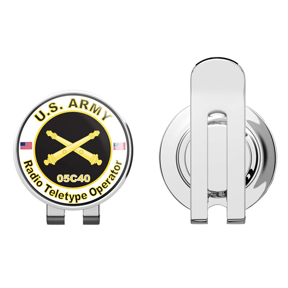 U.S. Army MOS 05C40 Radio Teletype Operator Golf Hat Clip with Magnetic Ball Marker