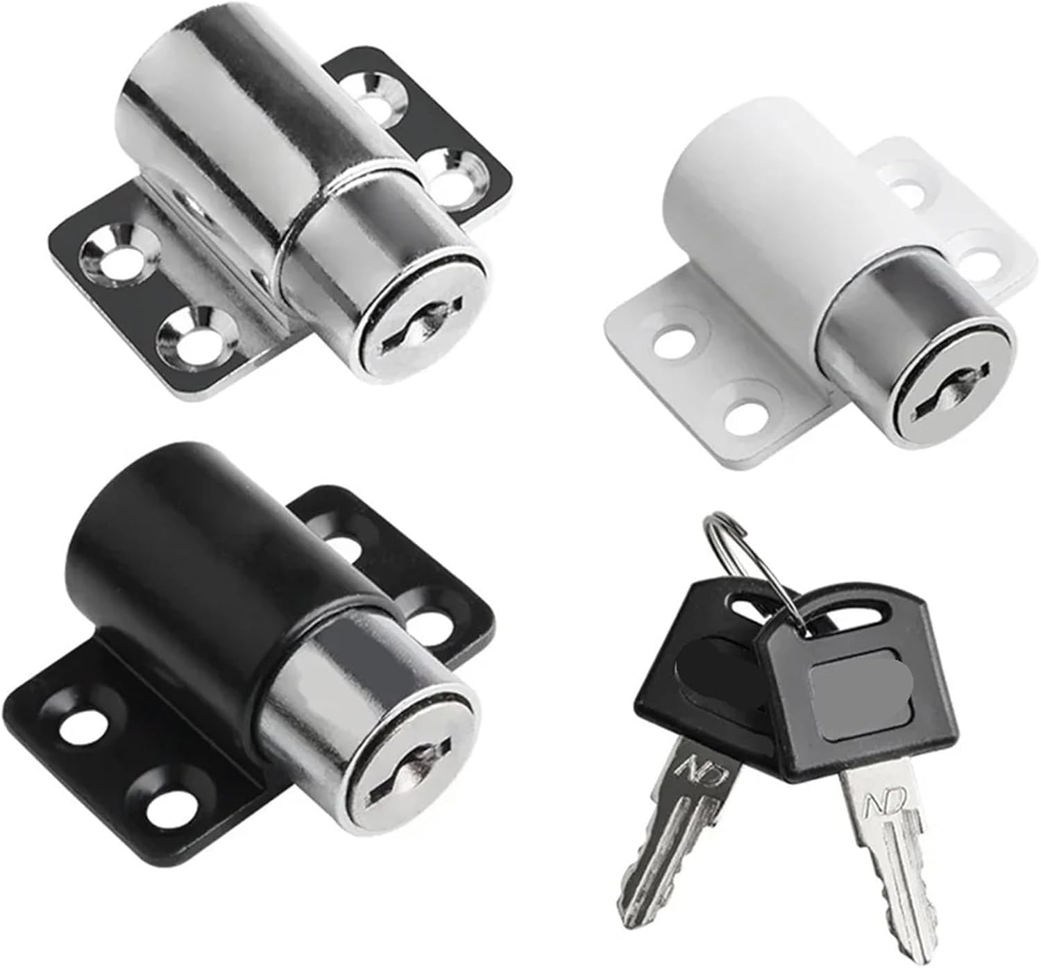 Sliding Sash Door Lock Key Aluminum Security Set Lock Fastener Limiter Door Window Locks 1Pcs(Black)