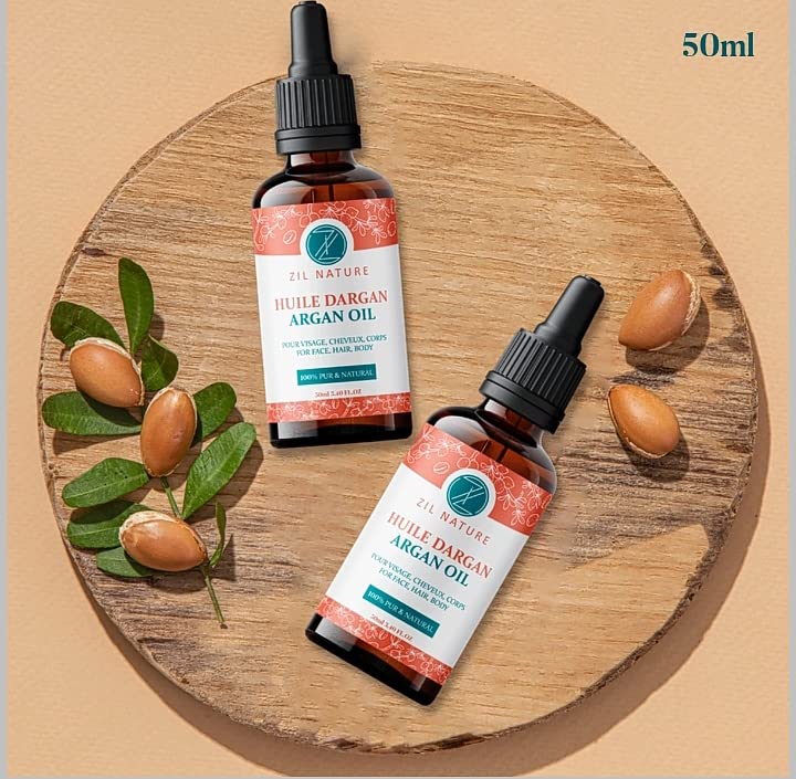 ACEITE DE ARGAN BIO | 100% Aceite de argán puro y prensado en frío | Aceite de argán para el pelo, cara, cuerpo, aceite de argán orgánico vegano vegetal | Pure Organic Argan Oil Morocco |