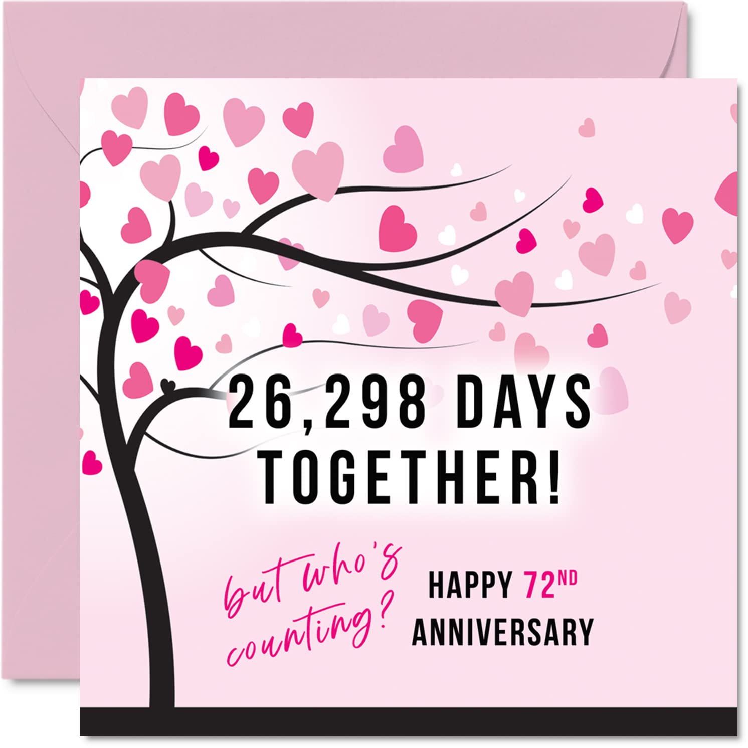 Carte Humoristique Pour 72e Anniversaire De Mariage Pour Femme Ou Mari – 26298 Days Together – Cadeau « I Love You », Cartes De Vœux Pour 72e Anniversaire De Mariage Pour Partenaire