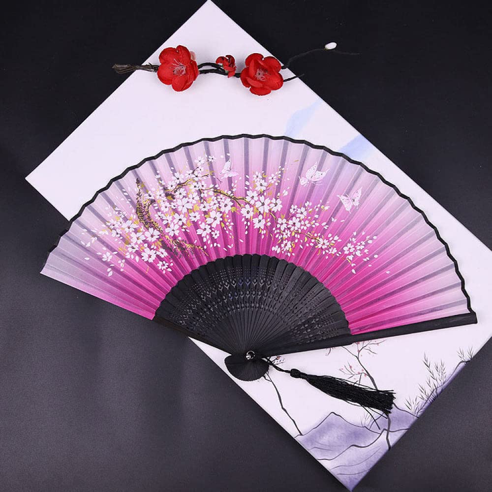 Abanicos plegables decorativos de seda para bailes de salón y bodas de verano
