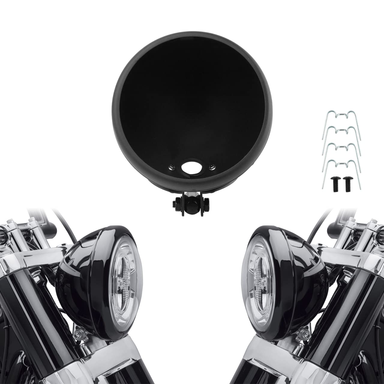 Motorrad-Scheinwerfergehäuse, 17,8 cm, 17,8 cm, Scheinwerfer-Schale, passend für Harley Dyna Softail FX Custom Sportster XL