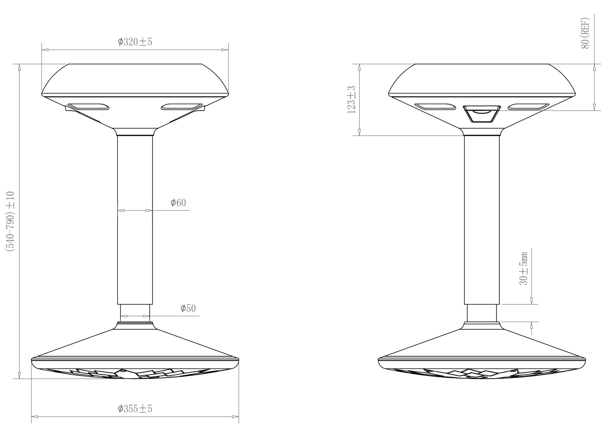 Eigentlich ergonomischer Pendelhocker Bürohocker weiß/grau, 54–79cm | Bürohocker Schwinghocker für dynamisches arbeiten, höhenverstellbar 54–79cm, gepolsterte Sitzfläche, gesundes Sitzen