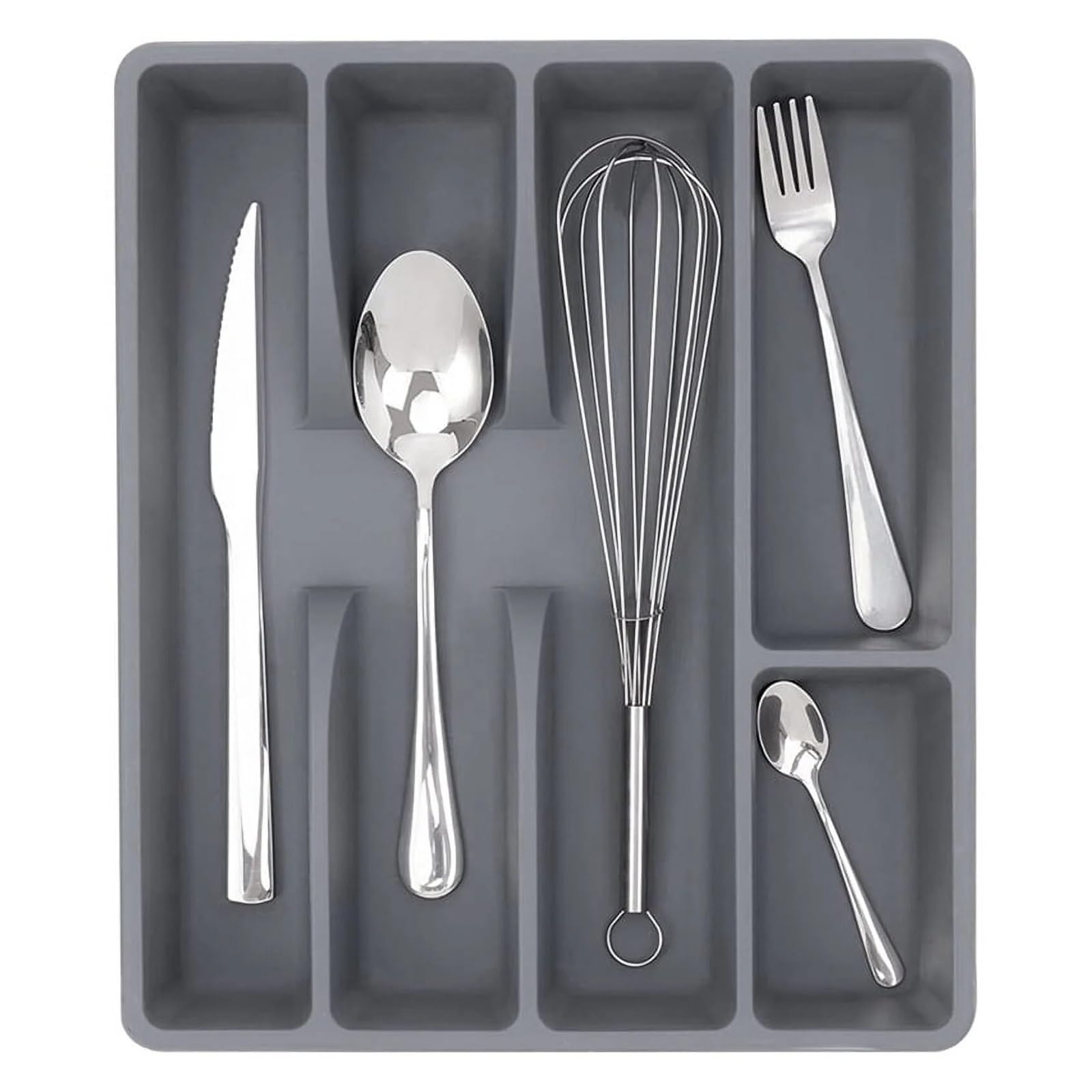 UBOHUZ 2PCS Cutlery Organizer Box Separation Storage Tableware Drawer Kitchen Spoon Knife Tray Holder for Spoons Forks Knives