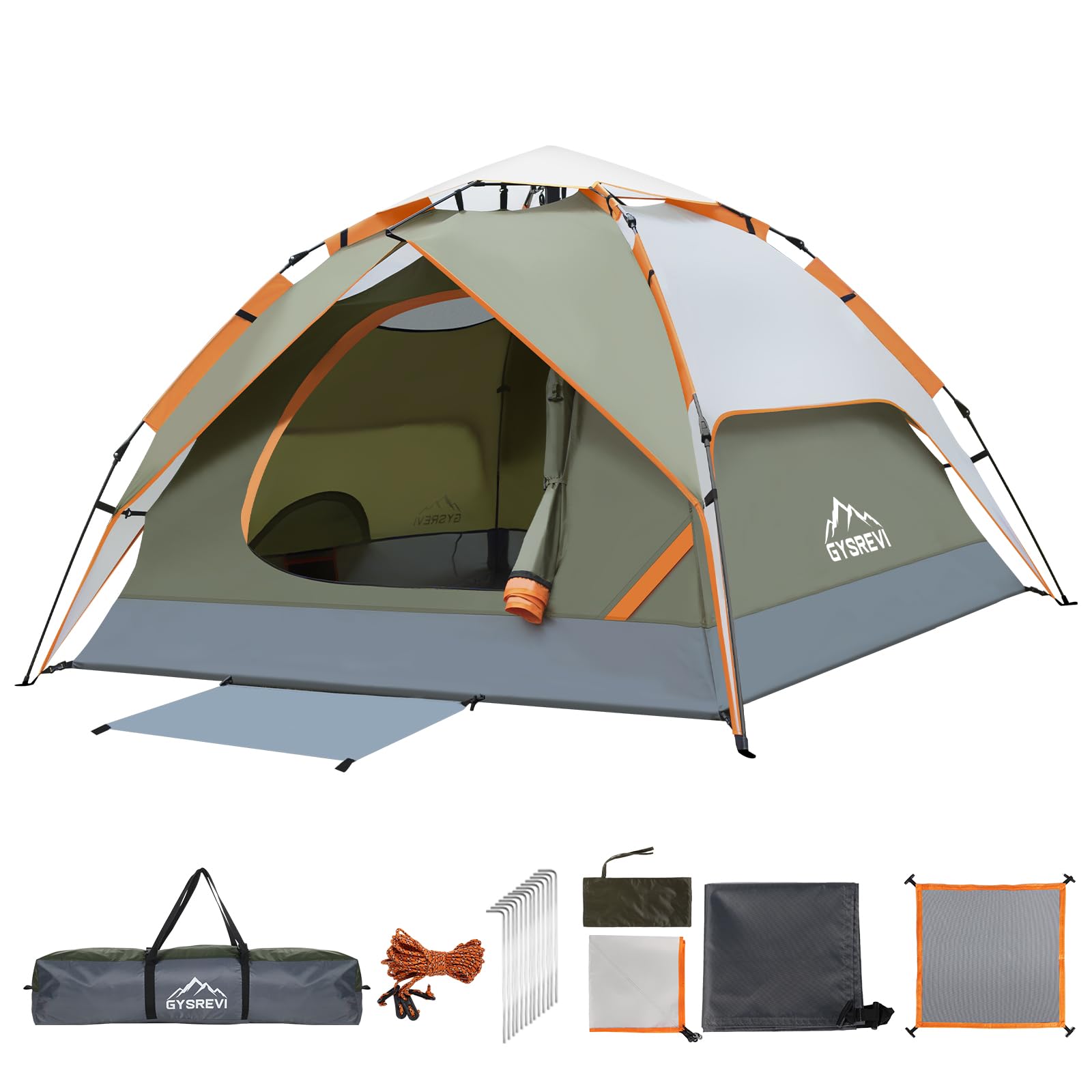 Gysrevi Tienda de Campaña 2-3 Personas, Tienda Pop Up Portátil, Tienda Instantánea con 2 en 1 Doble Capa, Anti Impermeable Viento, para Camping, Familiar, Senderismo, Mochileros