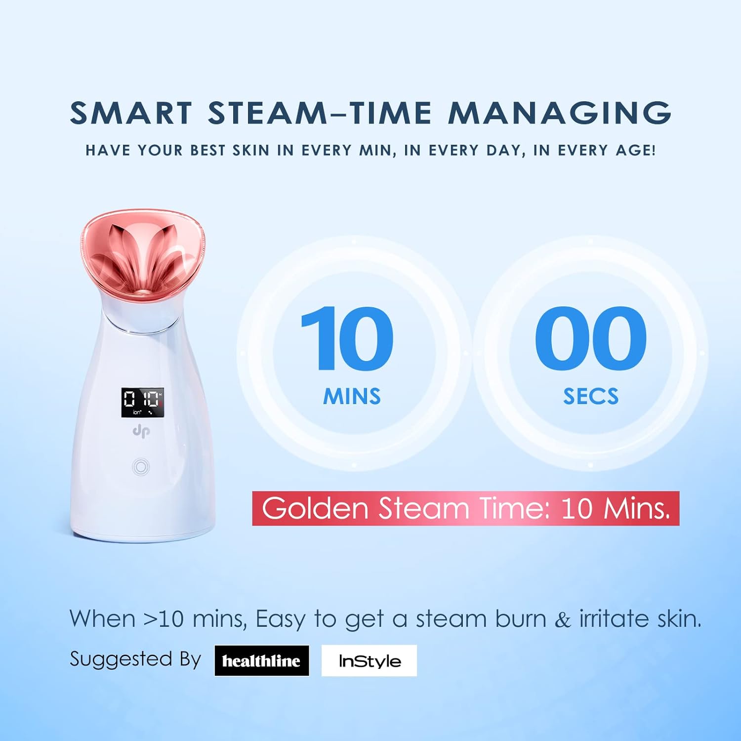 Nano Ionic Facial Steamer- Professional Smart Face Steamer Machine, Hot Mist Hydrating Moisturizing Skin Unclogs Pores Humidifier for Women Men Face Sauna Home Spa Quality : Beauty & Personal Care